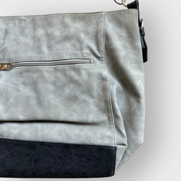 Marc New York gray leather rocker style crossbody bag - Picture 7 of 11